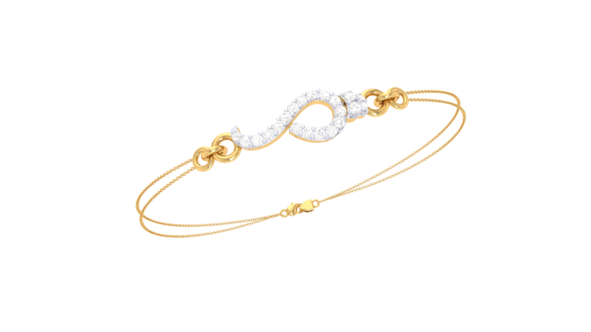 Gold Wt (18K) - 12.03 gms | Diamonds : 0.28 ct | Ganesh Bracelet