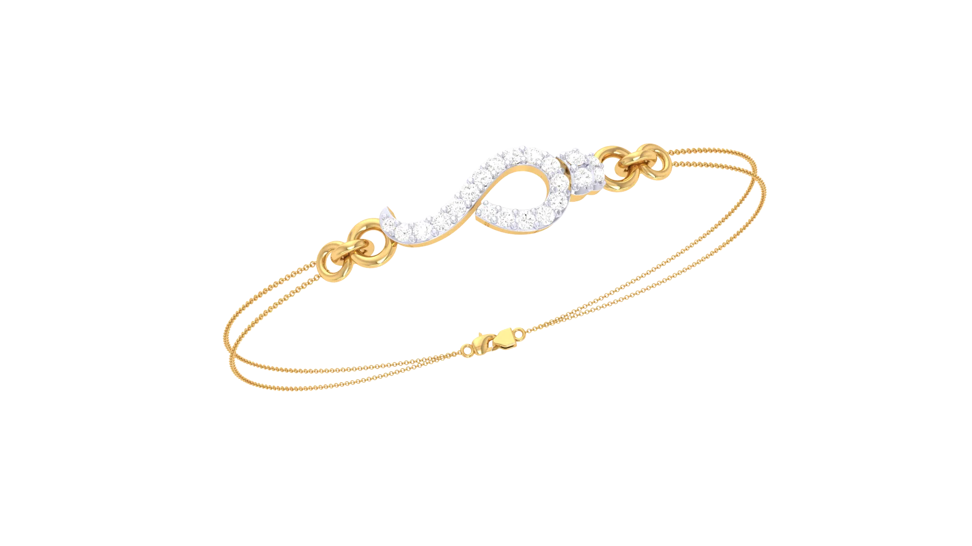 Gold Wt (18K) - 12.03 gms | Diamonds : 0.28 ct | Ganesh Bracelet