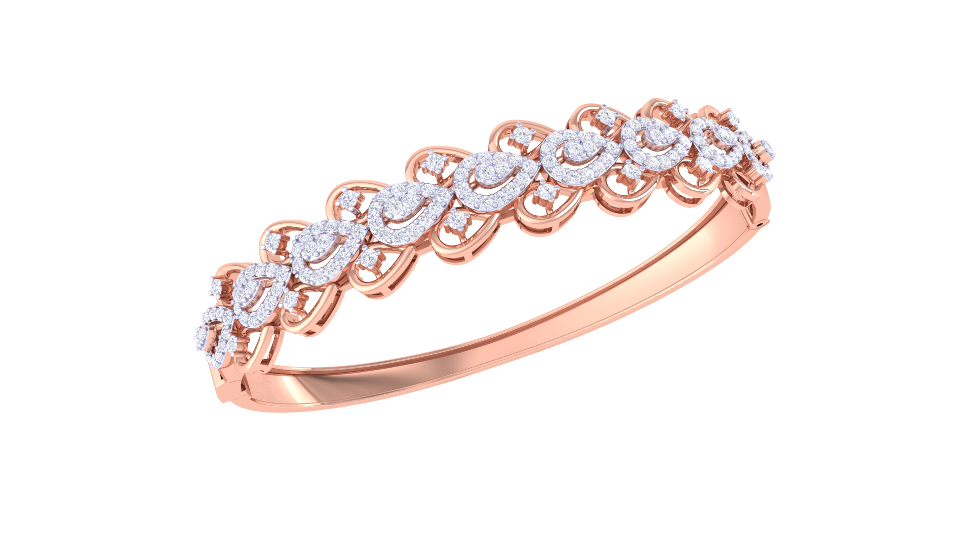 Gold Wt (18K) - 24.9 gms | Diamonds : 1.38 ct | The Heartlet Bracelet features delicate heart-shaped designs with sparkling diamonds, symbolizing love.