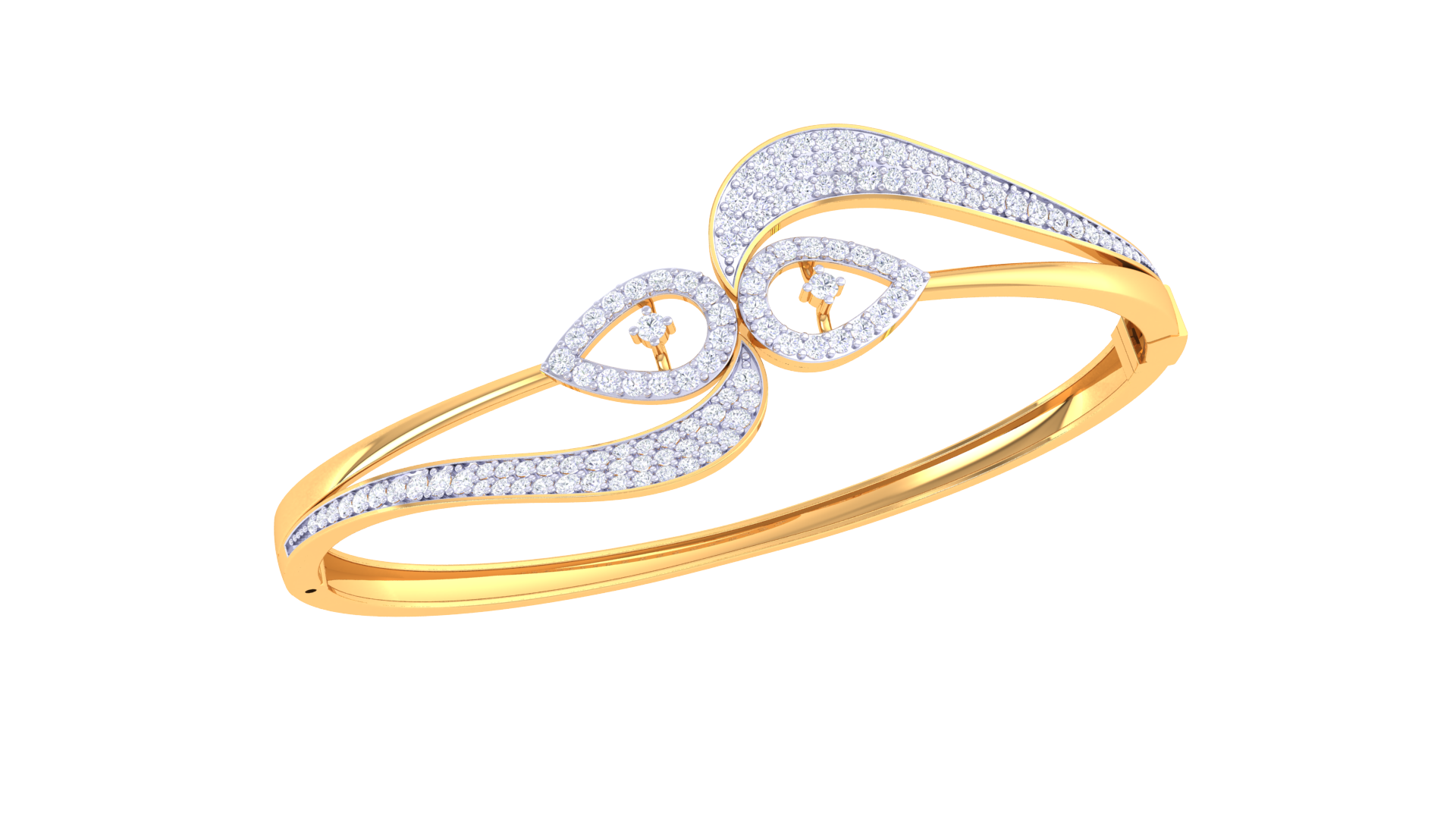 Gold Wt (18K) - 19.14 gms | Diamonds : 1.08 ct | The Petalfinity Bracelet features endless petal motifs in gold, diamonds symbolizing eternal elegance