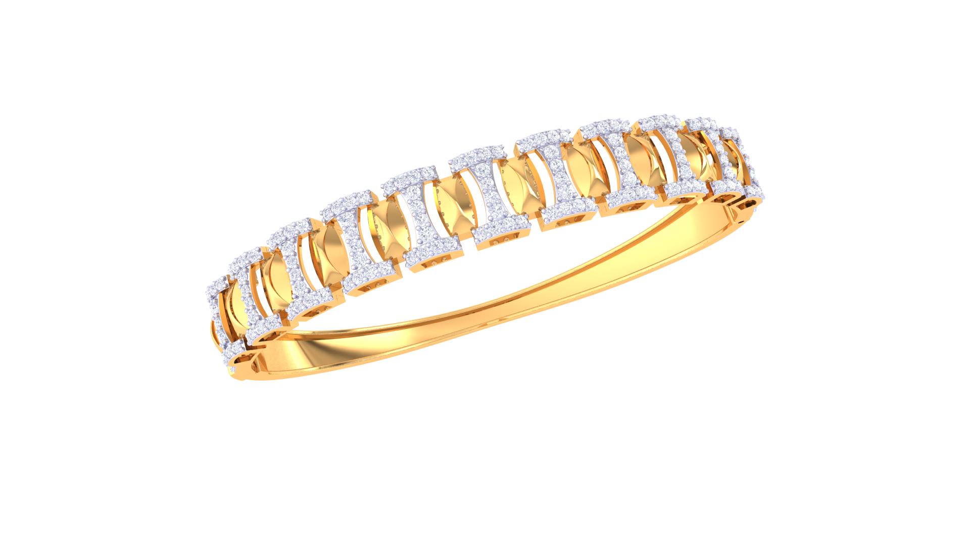 Gold Wt (18K) - 25.6 gms | Diamonds : 1.29 ct | The Isoluxe Bracelet showcases sleek, minimalist design with premium gold for sophisticated elegance.