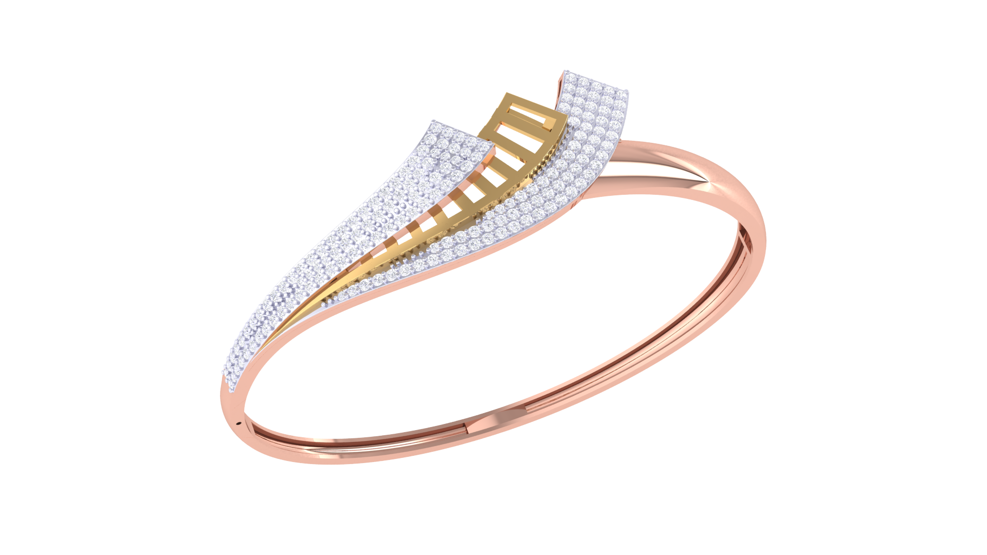 Gold Wt (18K) - 22.09 gms | Diamonds : 0.72ct | Hediam (H&D+Diamonds) Bracelet