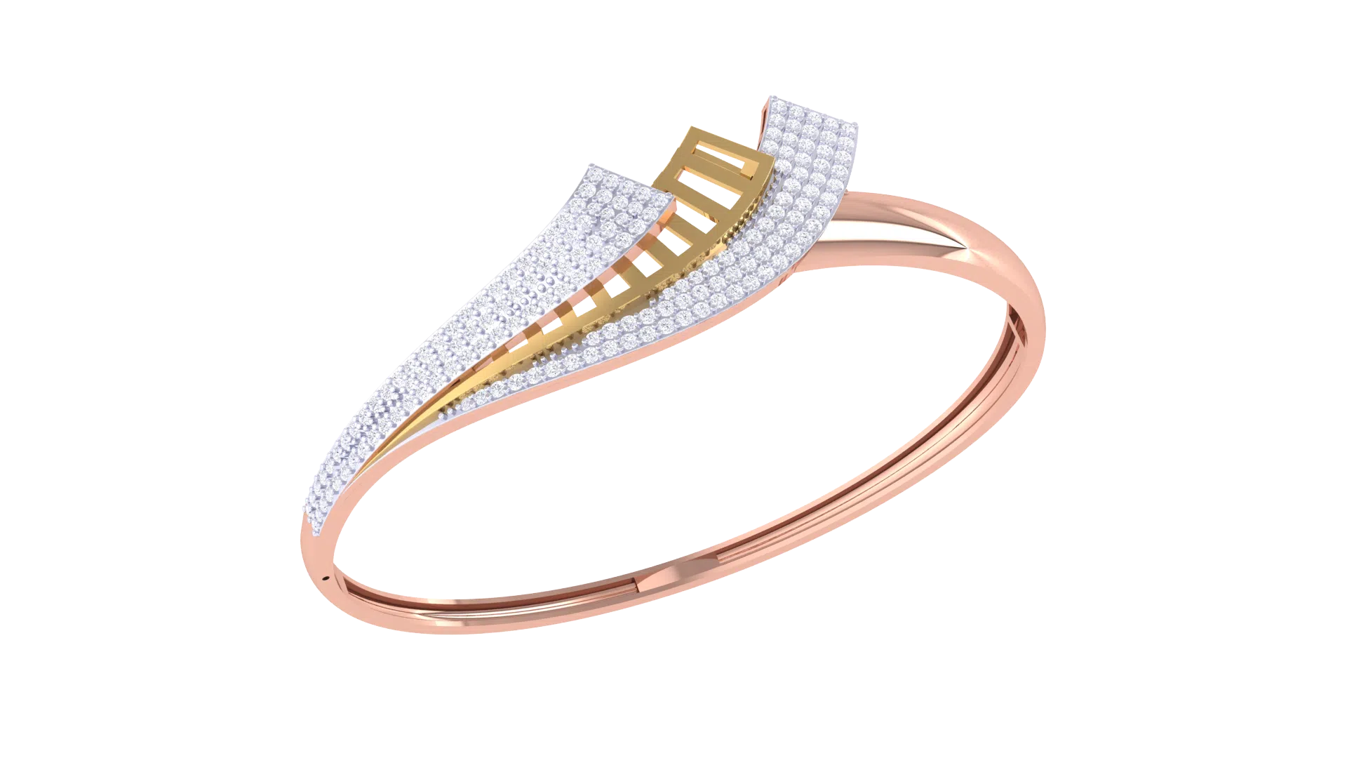 Gold Wt (18K) - 22.09 gms | Diamonds : 0.72ct | Hediam (H&D+Diamonds) Bracelet