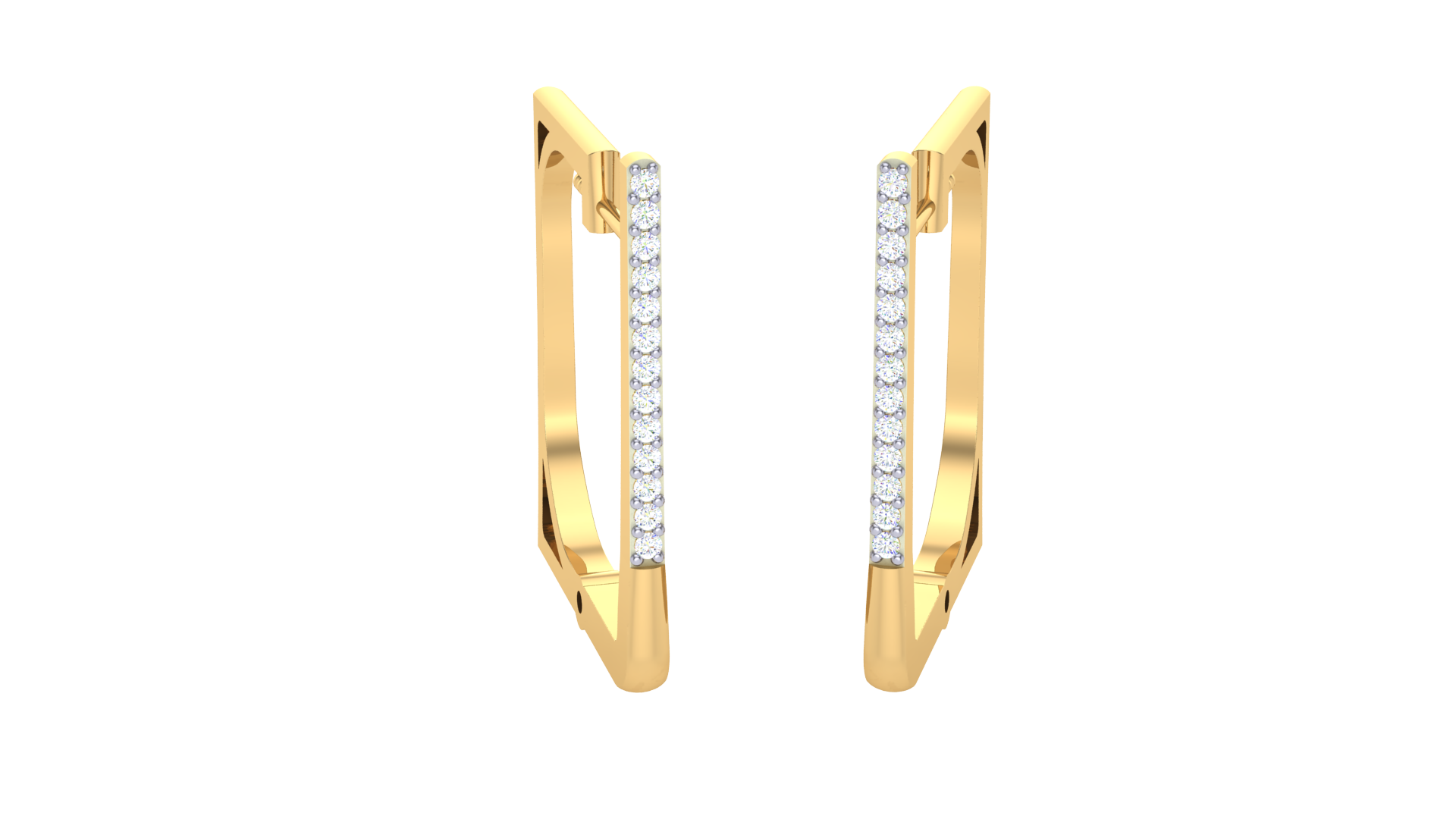 Gold Wt(18K)- 5.18 gms | Diamonds 0.18 ct | Crystal Cube Studs feature geometric gold and diamond cubes for bold, modern elegance.