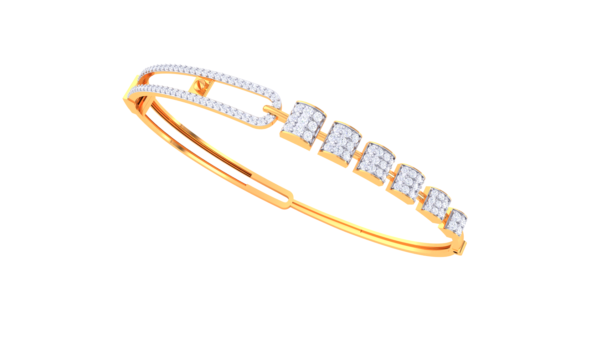Gold Wt (18K) - 19.42 gms | Diamonds : 0.88ct |The Brillink Bracelet dazzles with sparkling gold and diamond accents for elegant luxury.