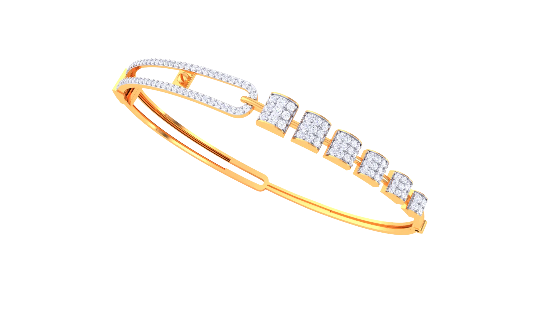 Gold Wt (18K) - 19.42 gms | Diamonds : 0.88ct |The Brillink Bracelet dazzles with sparkling gold and diamond accents for elegant luxury.