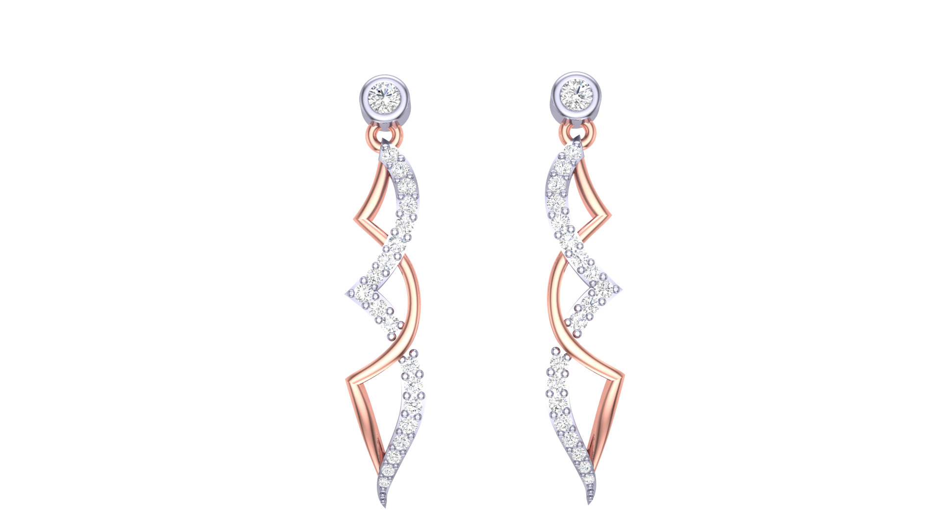 Gold Wt(18K)- 3.6 gms | Diamonds 0.36 ct | Bold Mountain Drop Earrings feature dramatic gold and diamond peaks for striking, unique style.