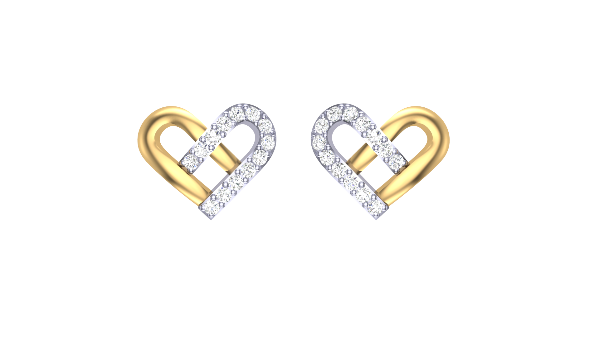 Gold Wt(18K)- 2.6 gms | Diamonds 0.18 ct | Heart of Light Studs showcase luminous heart-shaped diamonds set in elegant gold for unique sparkle.