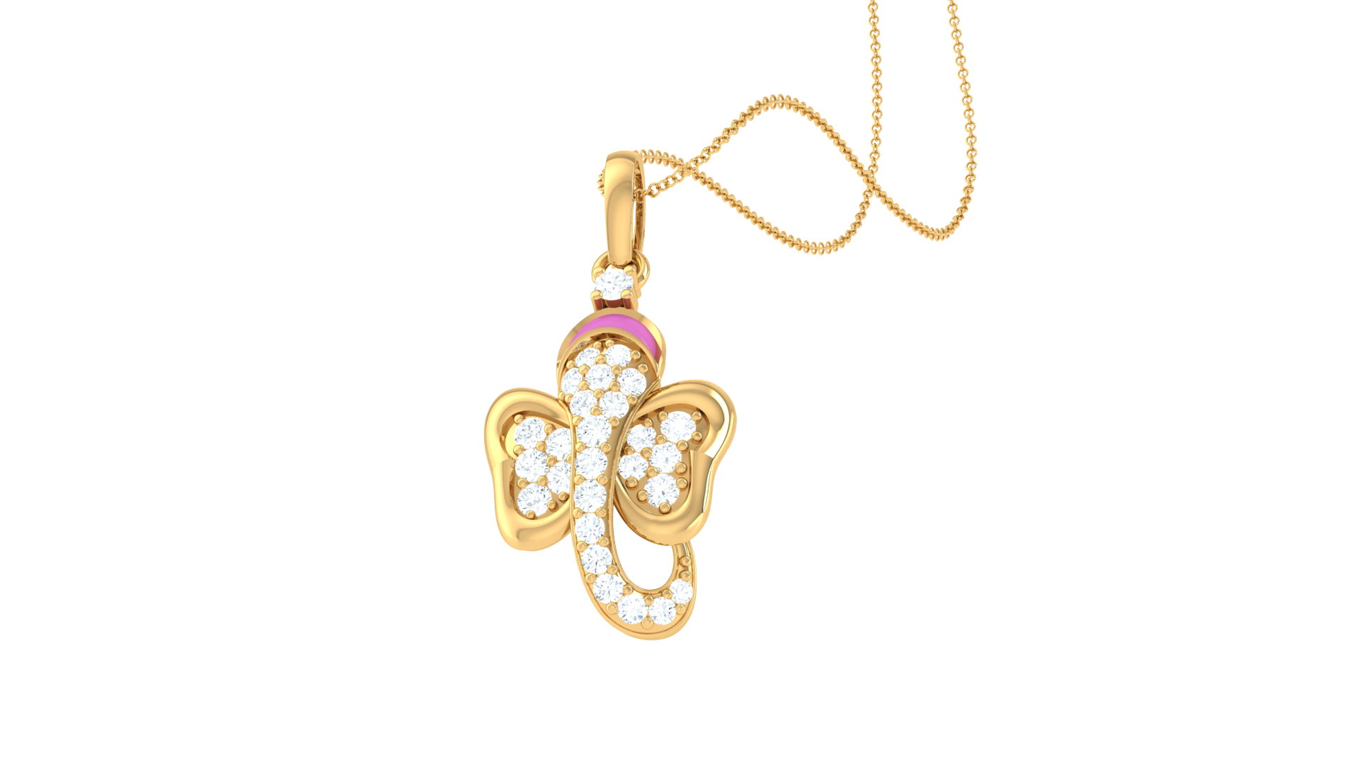 Gold Total Wt - 18K (750 cl) - 2.2 gms
Diamonds in ct :0.2
Ganesh Diamond Pendant blends spiritual symbolism with dazzling diamonds for divine, elegant style