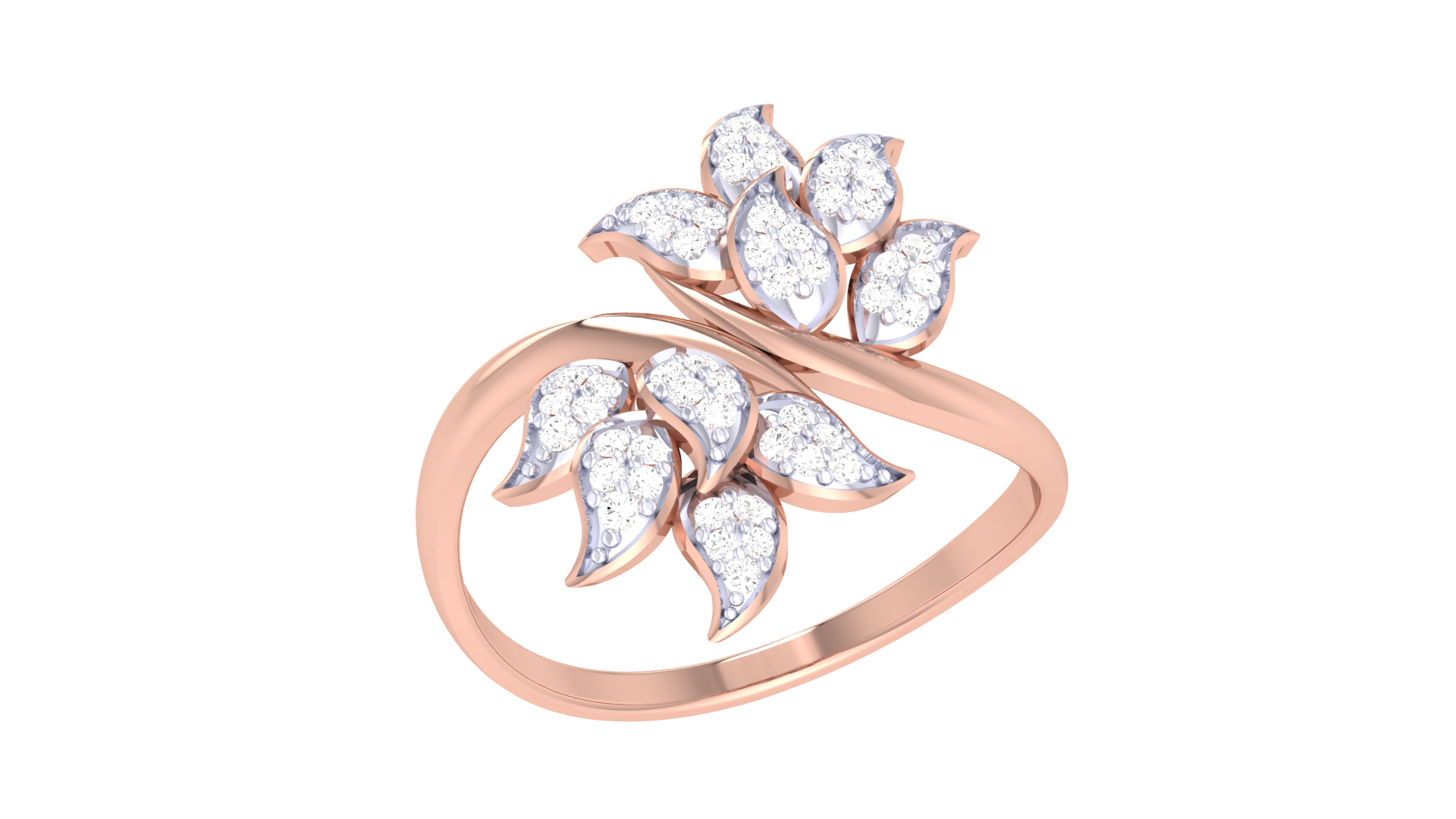 Gold Wt (18K) - 3gms | Diamonds : 0.3ct | Luminous Petal Diamond Ring