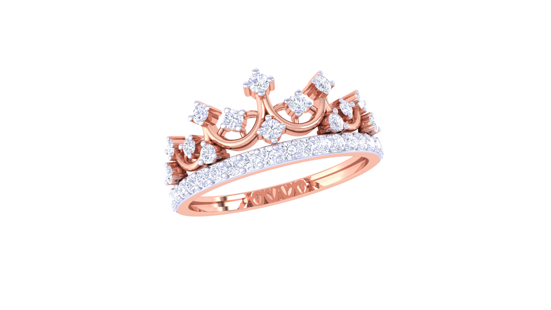 Gold Wt(18K) 3.38 gms | Diamonds 0.37 ct. Sovereign Sparkle Gold & Diamond Crown Ring