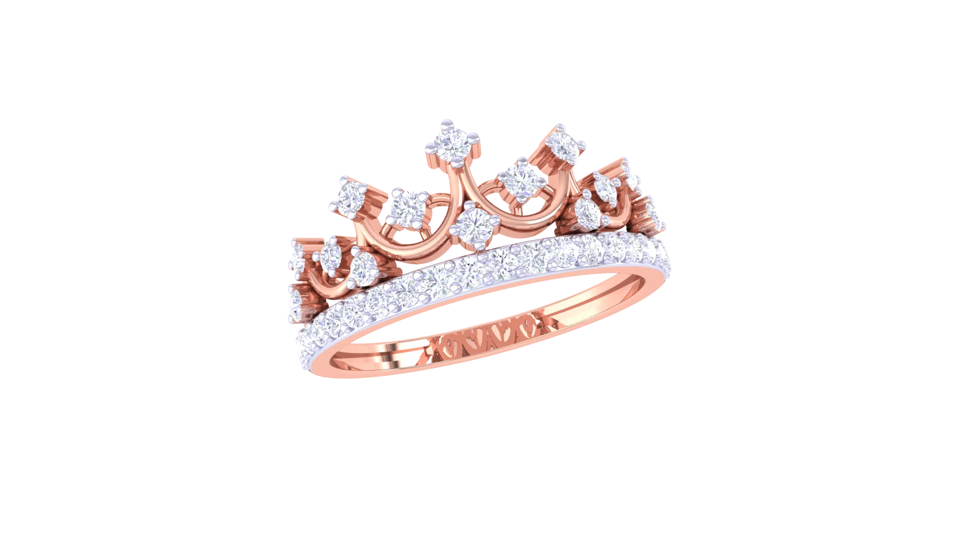 Gold Wt(18K) 3.38 gms | Diamonds 0.37 ct. Sovereign Sparkle Gold & Diamond Crown Ring
