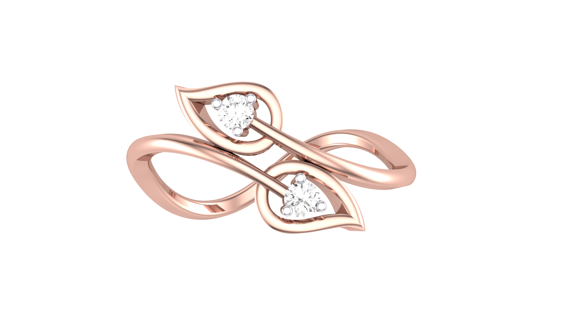 Gold Wt(18K) 2.25 gms | Diamonds 0.09 ct. Petal Stud Ring